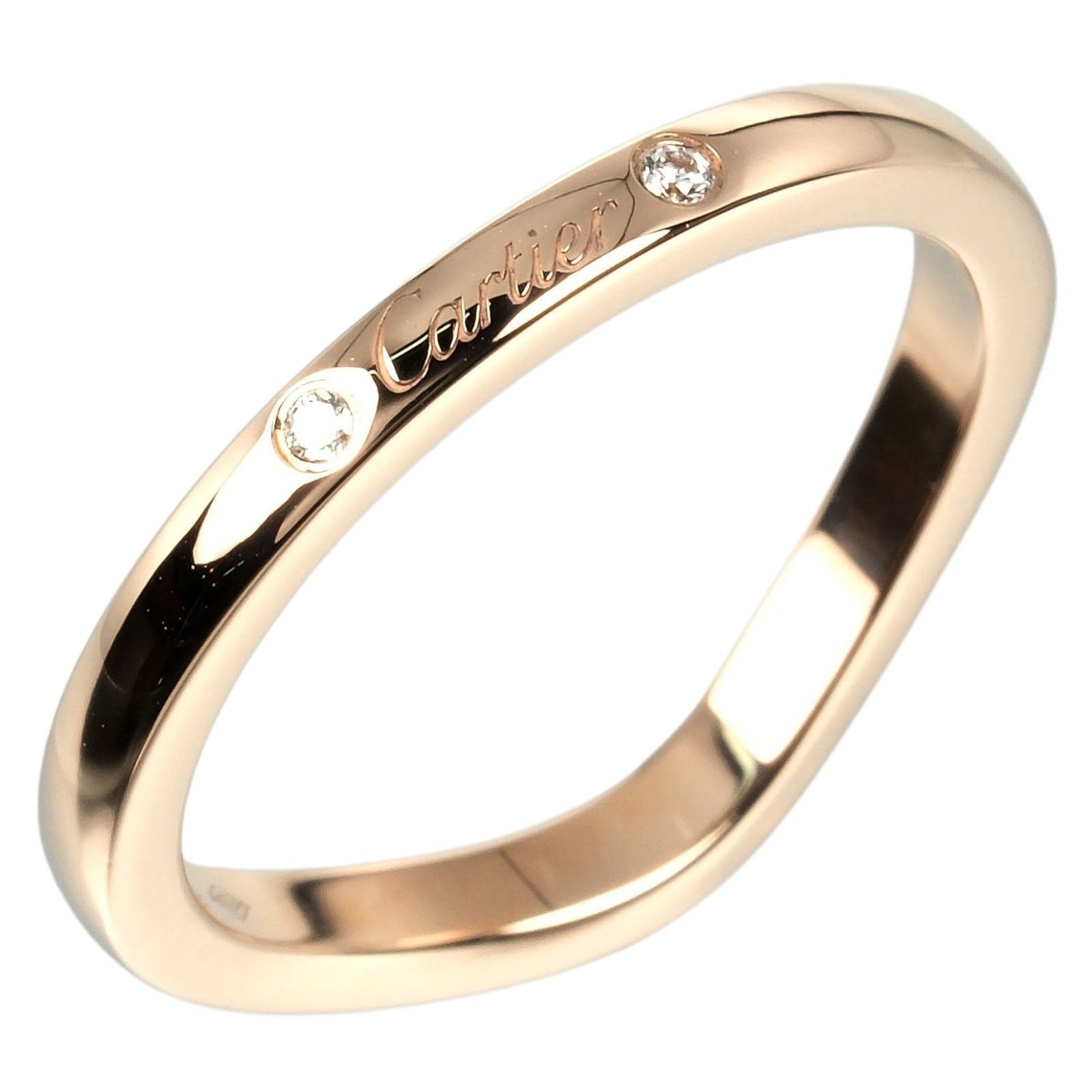 Cartier Ballerina Curve Ring K18PG 3P Diamond