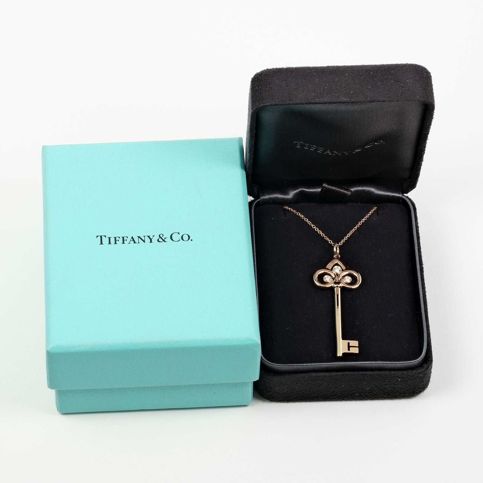 Tiffany & Co Fleur de Lis Necklace K18 Pink Gold Diamond