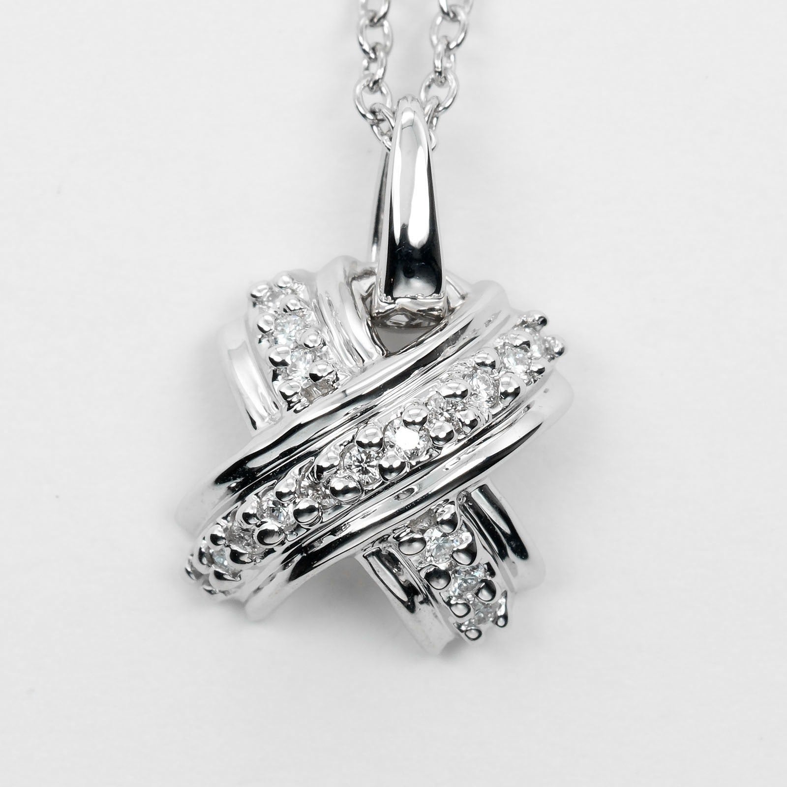 Tiffany & Co K18 White Gold Diamond Necklace