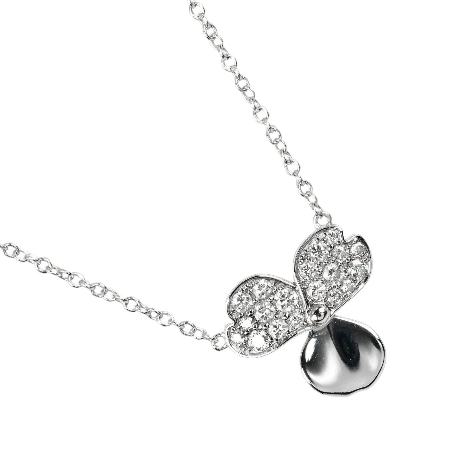 Tiffany & Co Paper Flower Necklace Platinum Diamond