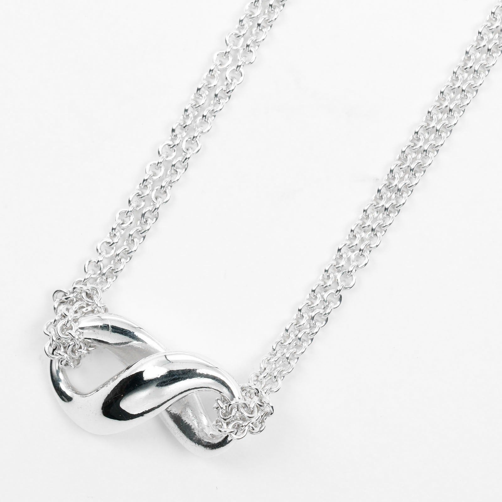 Tiffany & Co Infinity Double Chain Necklace Silver 925