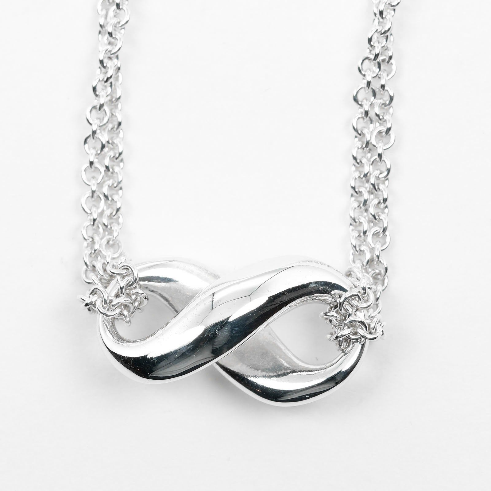 Tiffany & Co Infinity Double Chain Necklace Silver 925