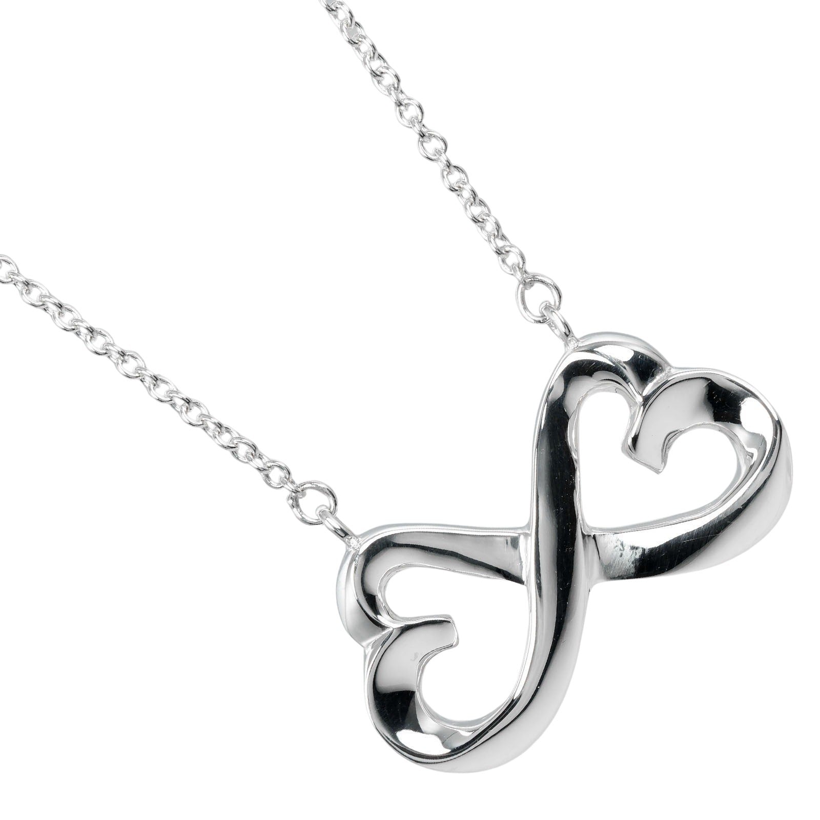 Tiffany & Co Silver Double Loving Heart Necklace