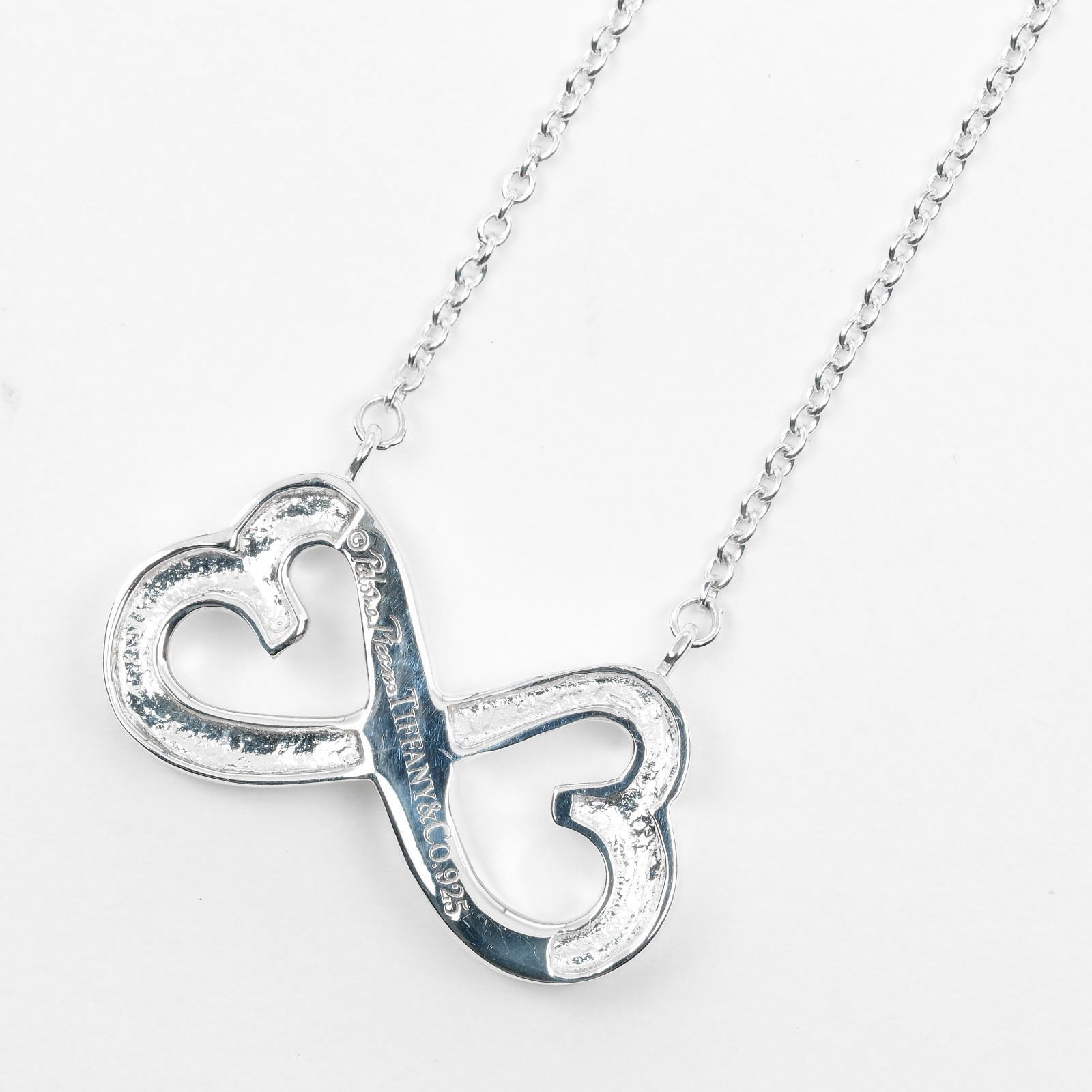 Tiffany & Co Silver Double Loving Heart Necklace