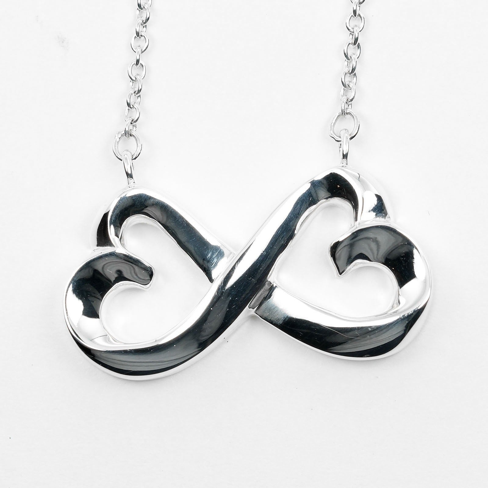 Tiffany & Co Silver Double Loving Heart Necklace