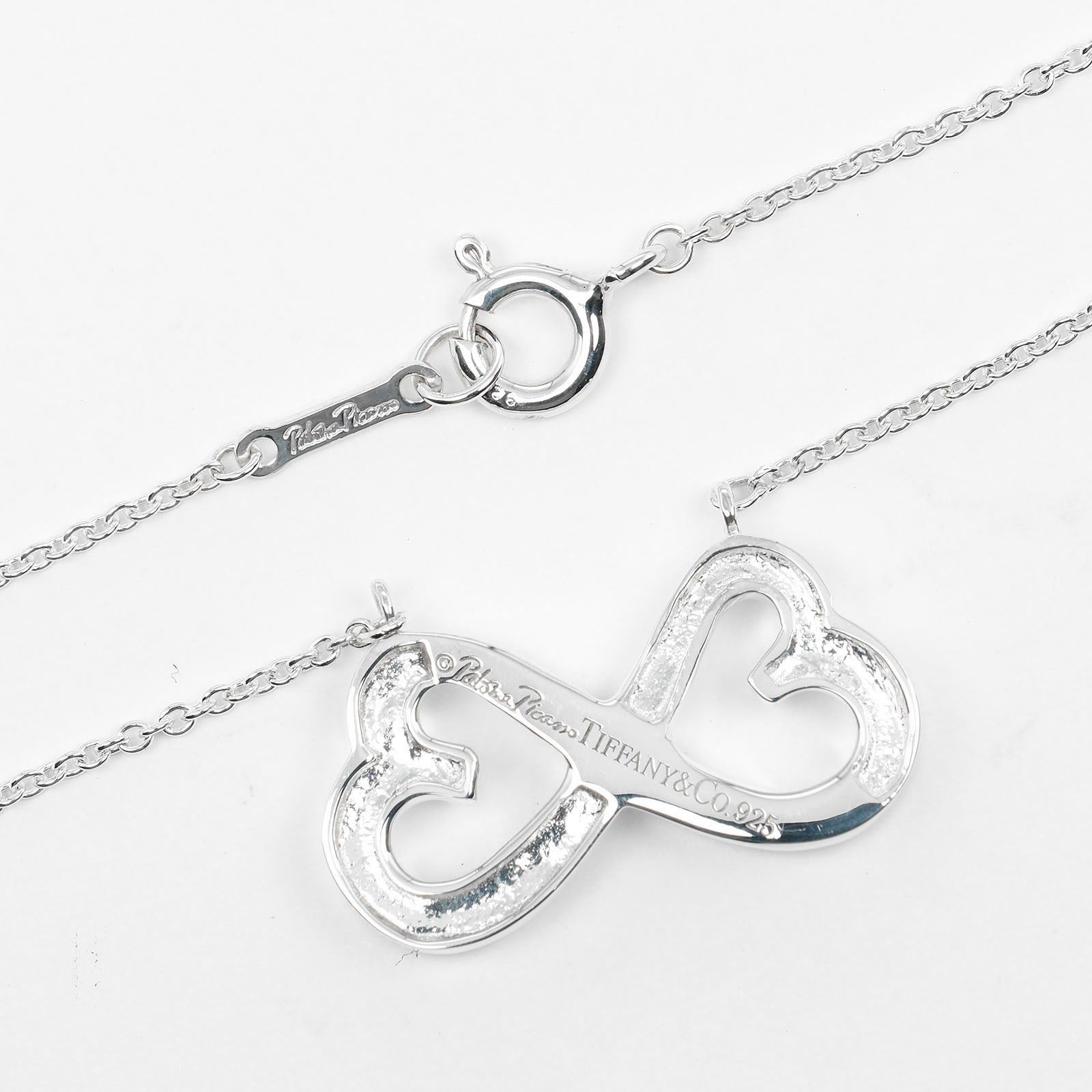 Tiffany & Co Silver Double Loving Heart Necklace