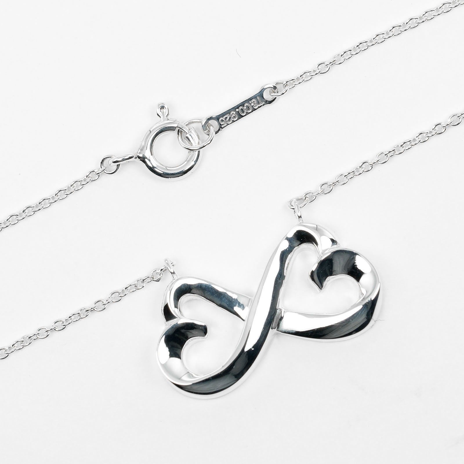 Tiffany & Co Silver Double Loving Heart Necklace