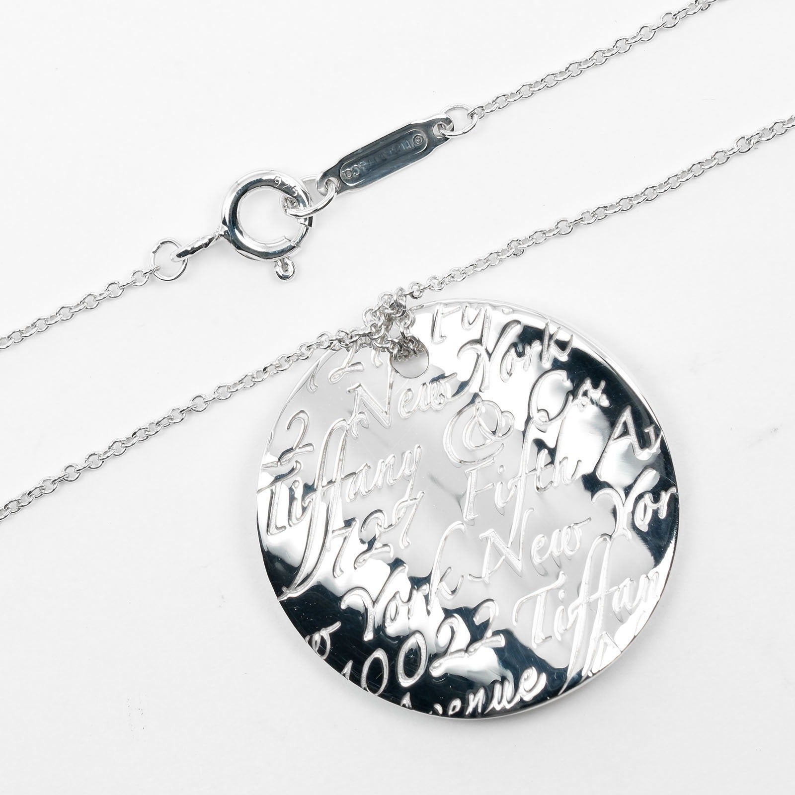 Tiffany & Co Silver 925 Notes Round Tag Necklace