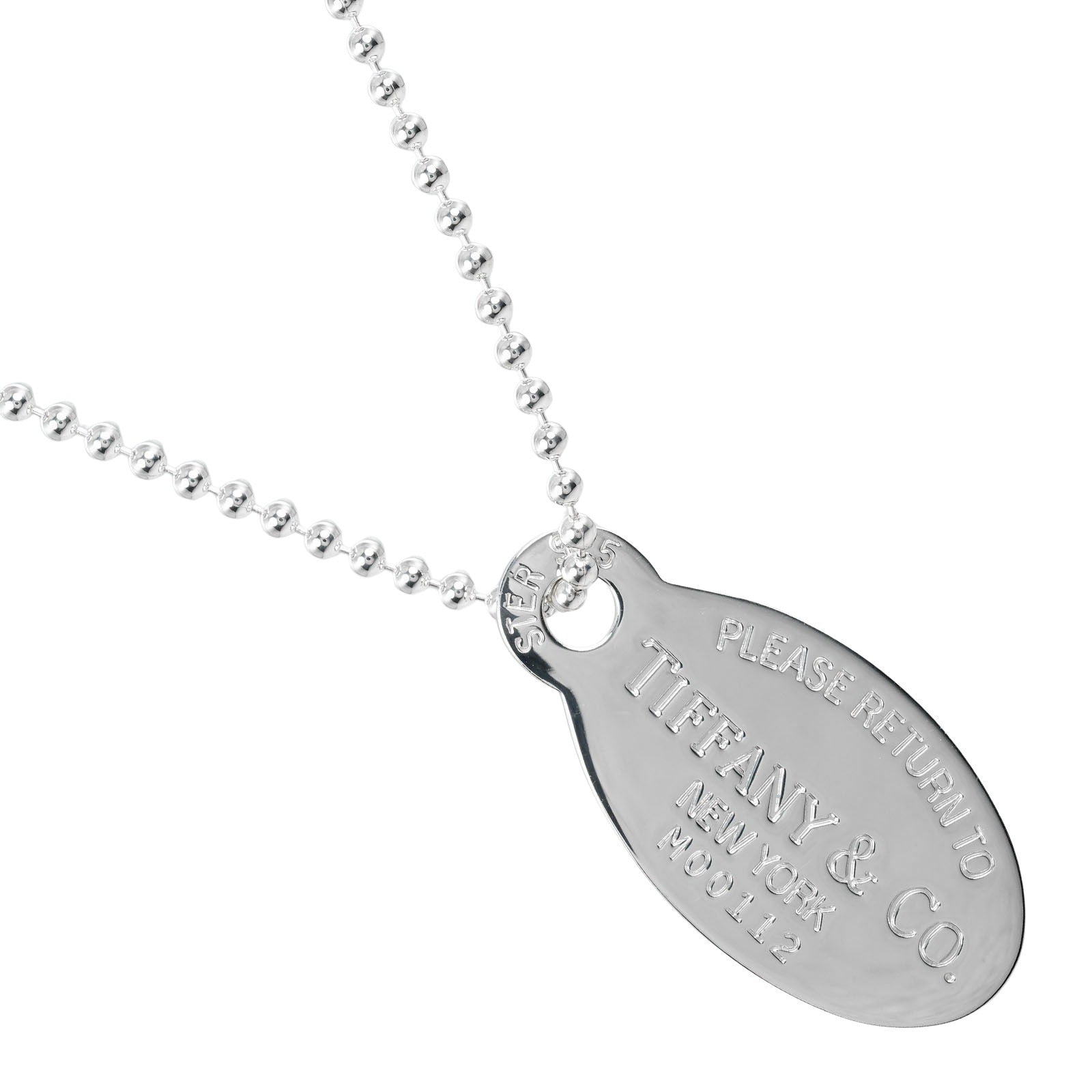 Tiffany & Co Silver 925 Oval Tag Necklace