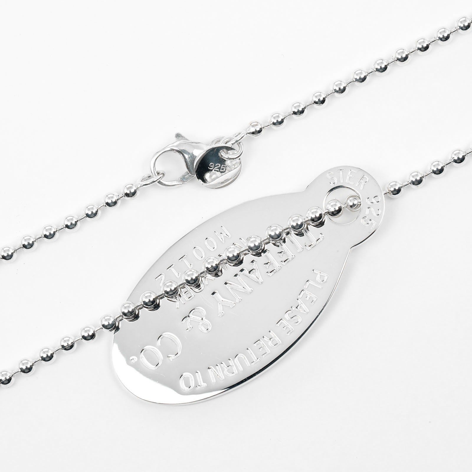 Tiffany & Co Silver 925 Oval Tag Necklace