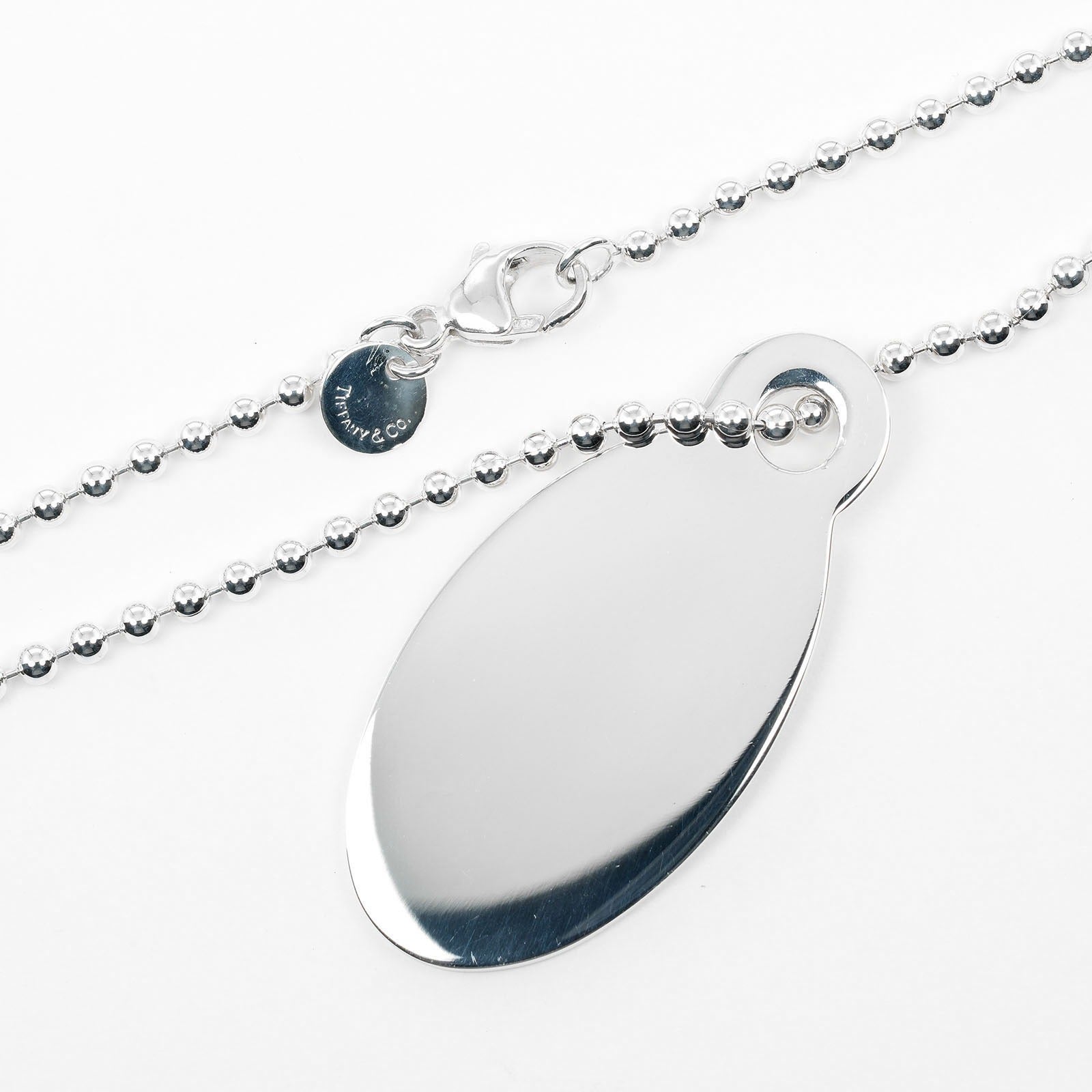 Tiffany & Co Silver 925 Oval Tag Necklace