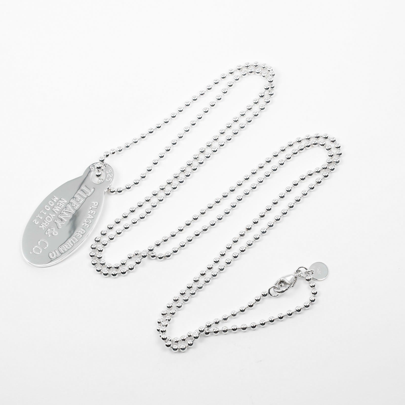 Tiffany & Co Silver 925 Oval Tag Necklace