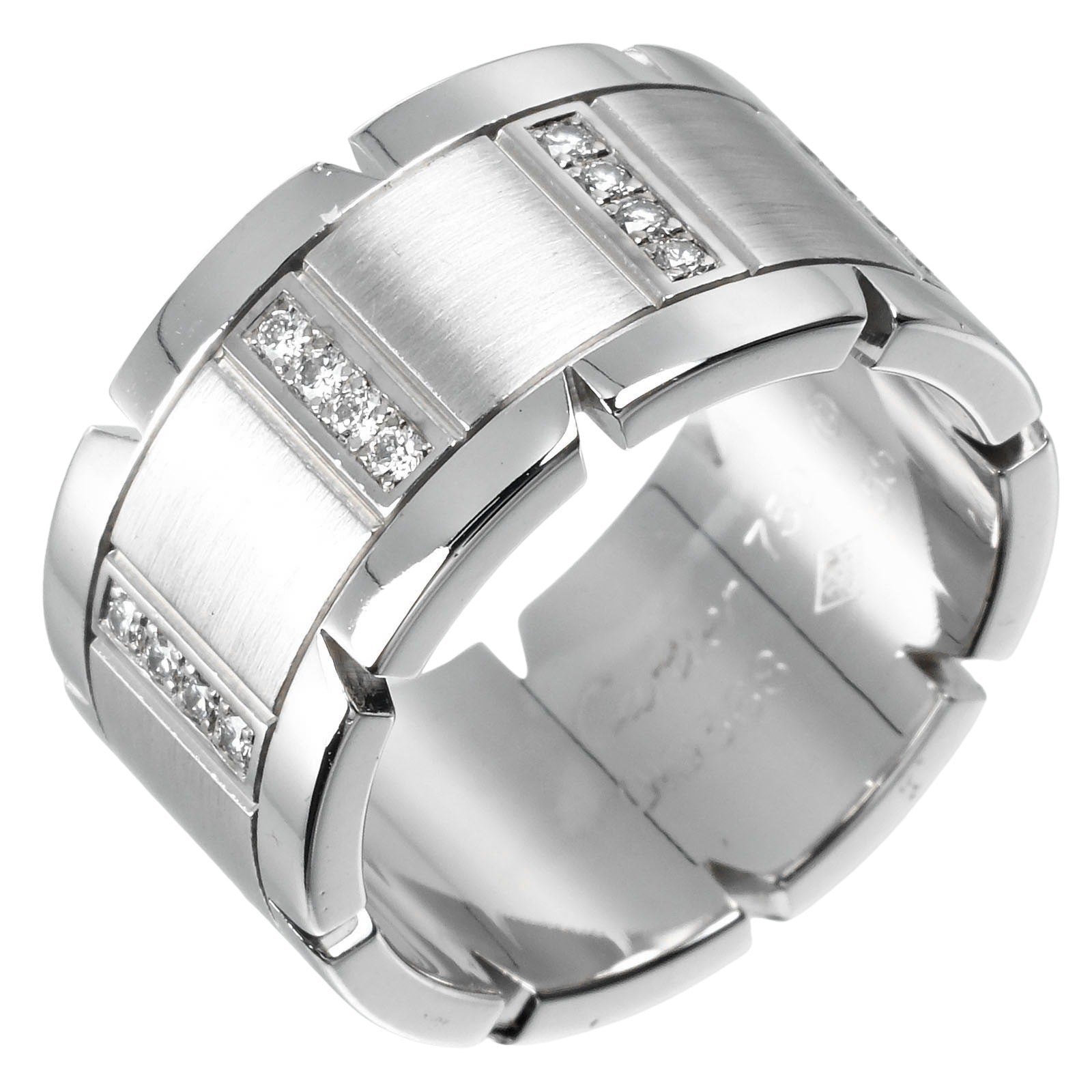 Cartier Tank Francaise Ring K18 White Gold Diamond