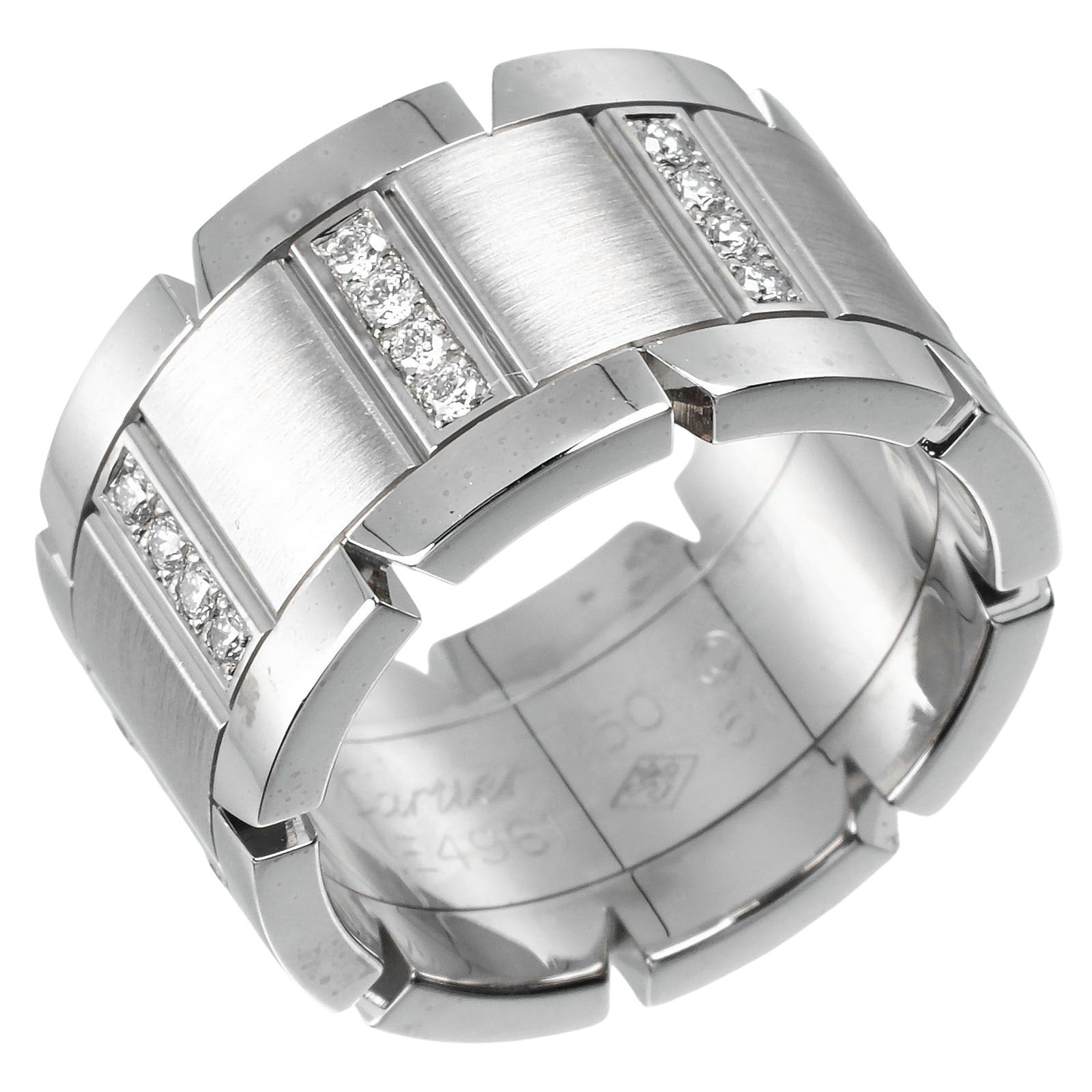 Cartier Tank Francaise Ring K18 White Gold Diamond