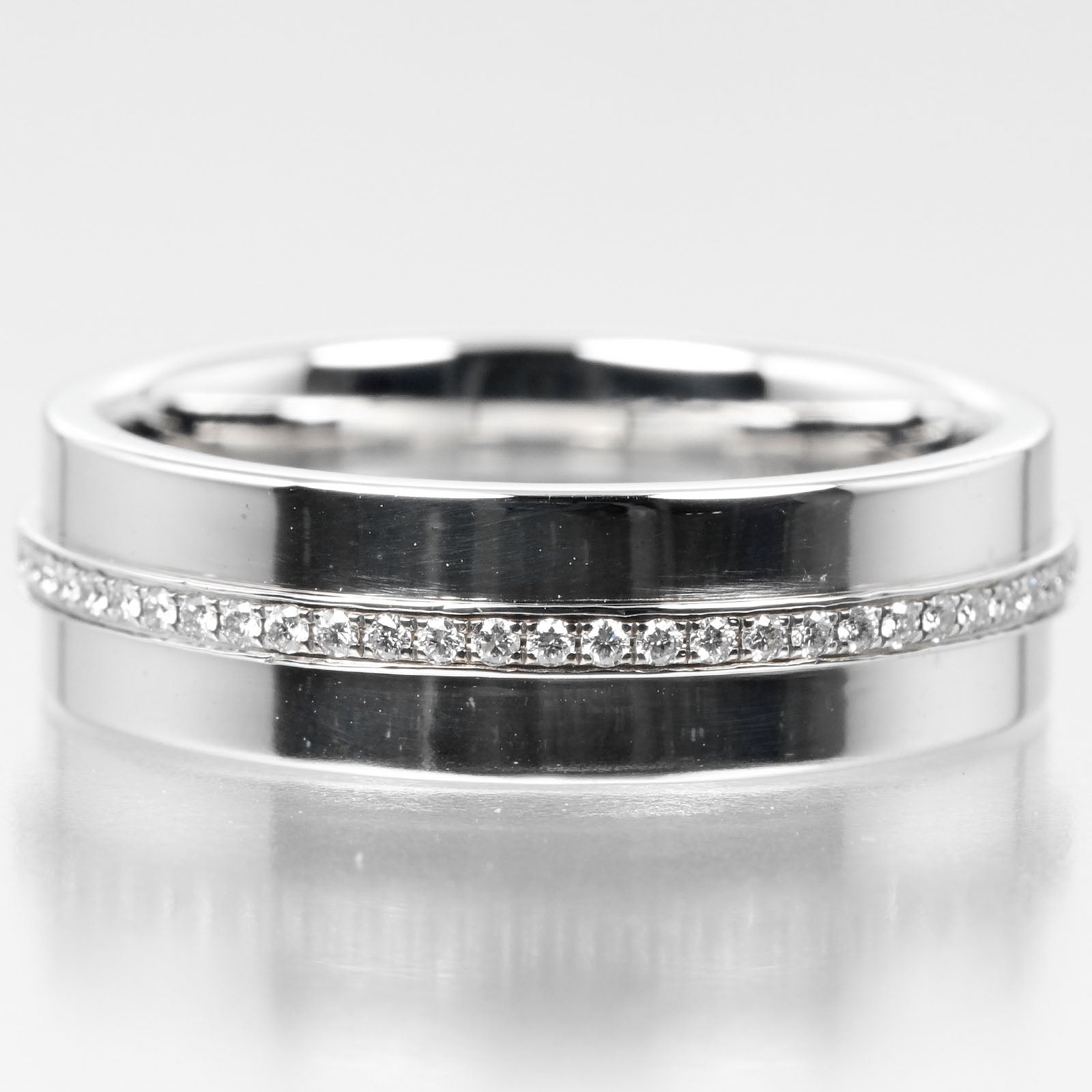 Tiffany & Co T TWO Wide Ring K18 White Gold Diamond