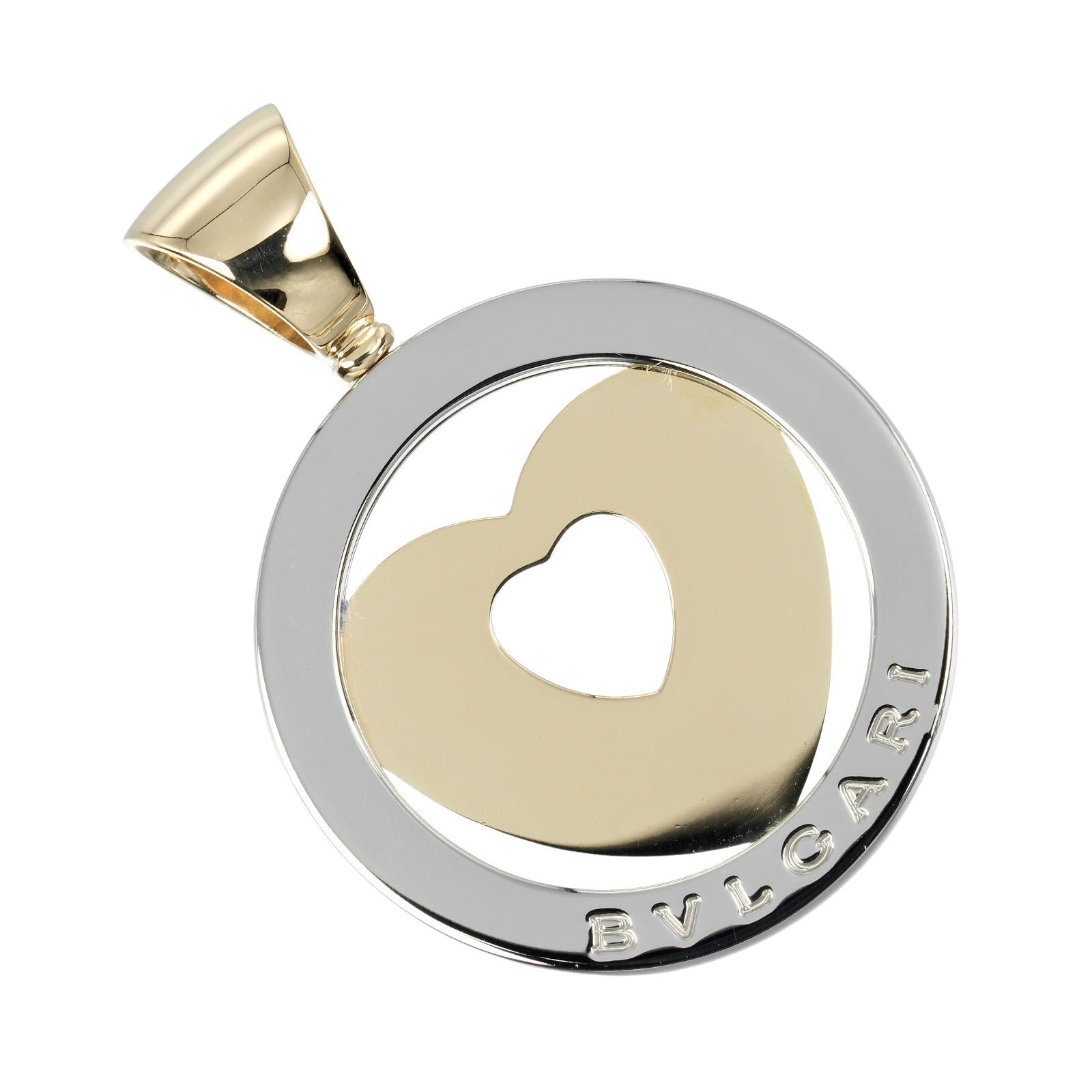 Bvlgari K18 Gold Stainless Steel Heart Pendant