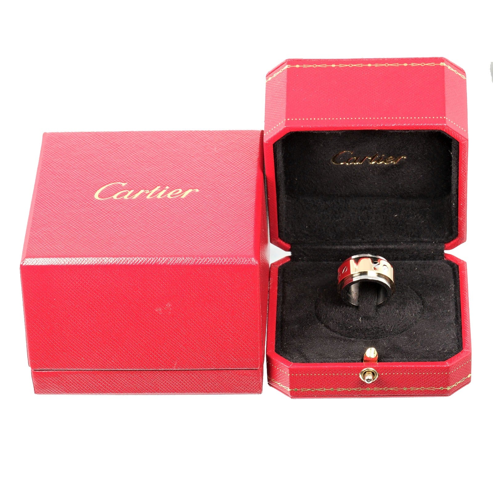 Cartier Santos 100 Ring K18 Yellow Gold Stainless Steel