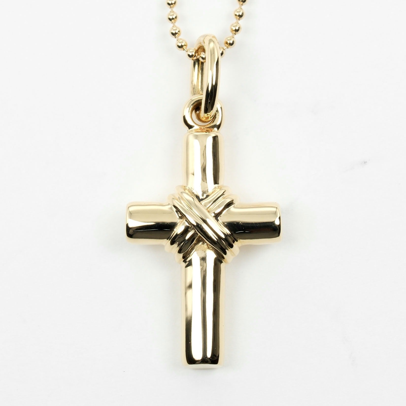 Tiffany & Co Signature Cross Necklace K18 Yellow Gold