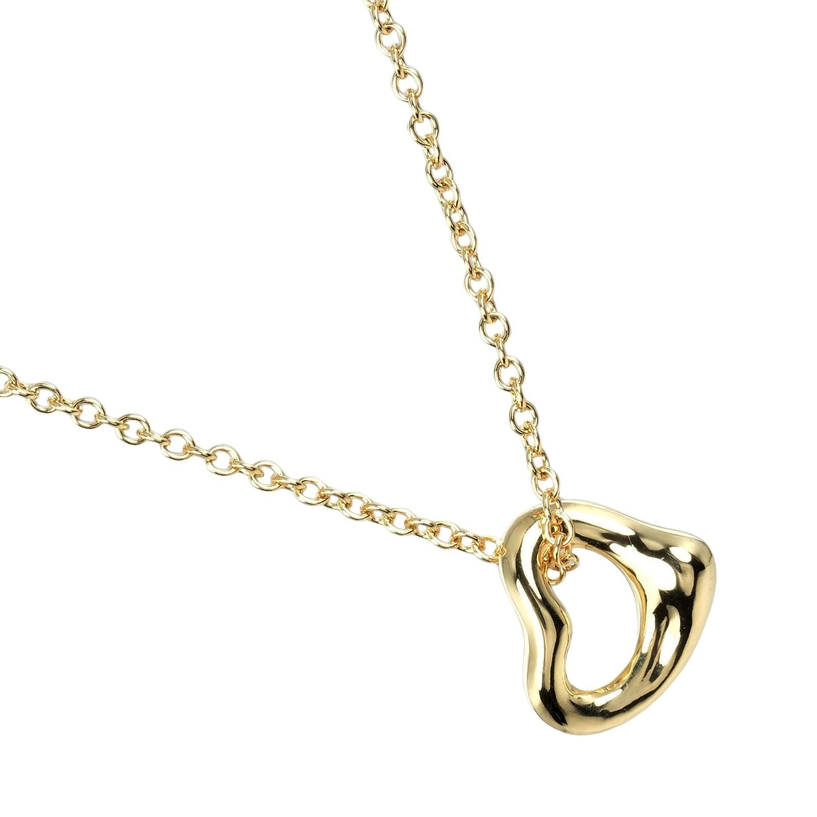 Tiffany & Co Open Heart Necklace K18 Yellow Gold