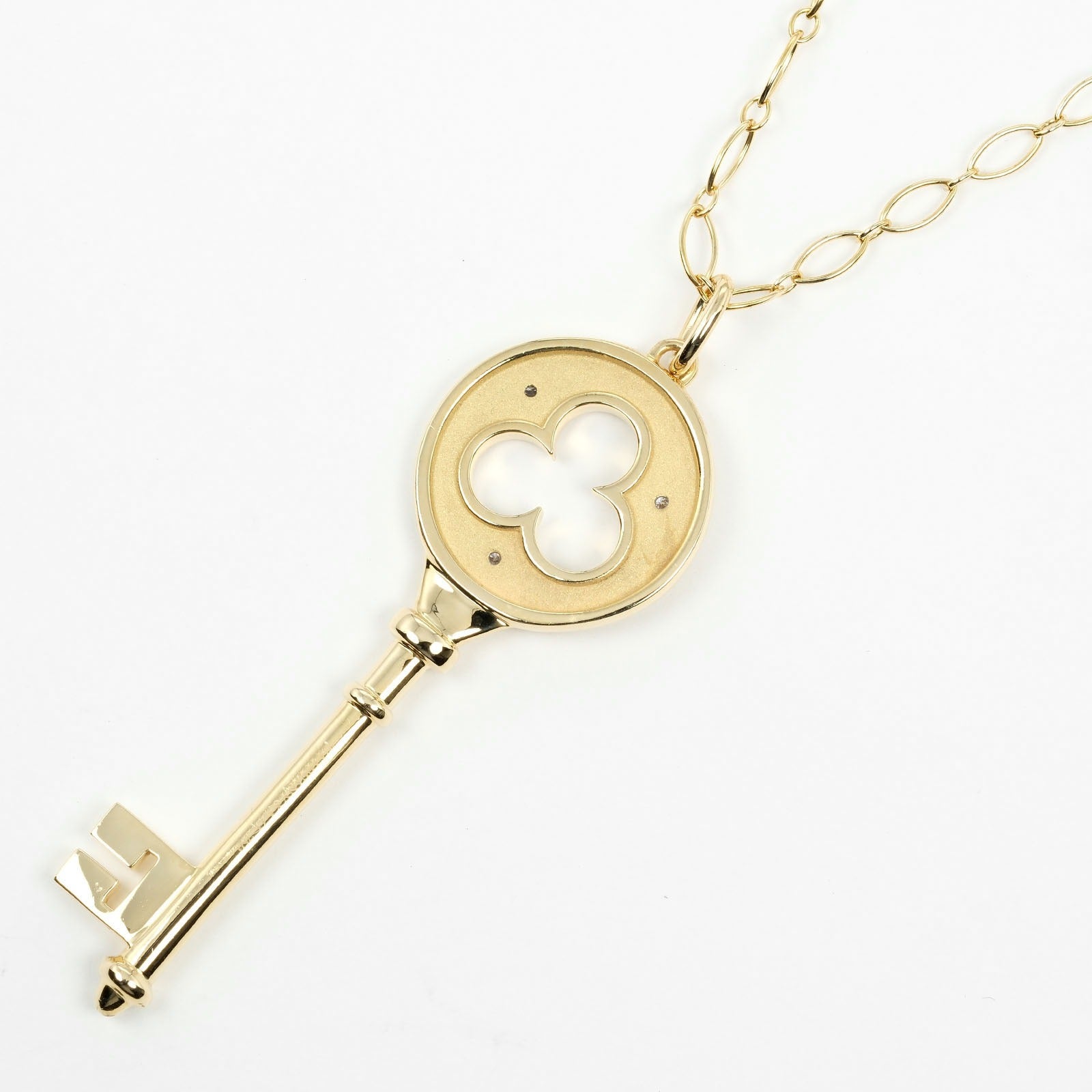 Tiffany & Co Clover Key Necklace K18 Gold 3P Diamond