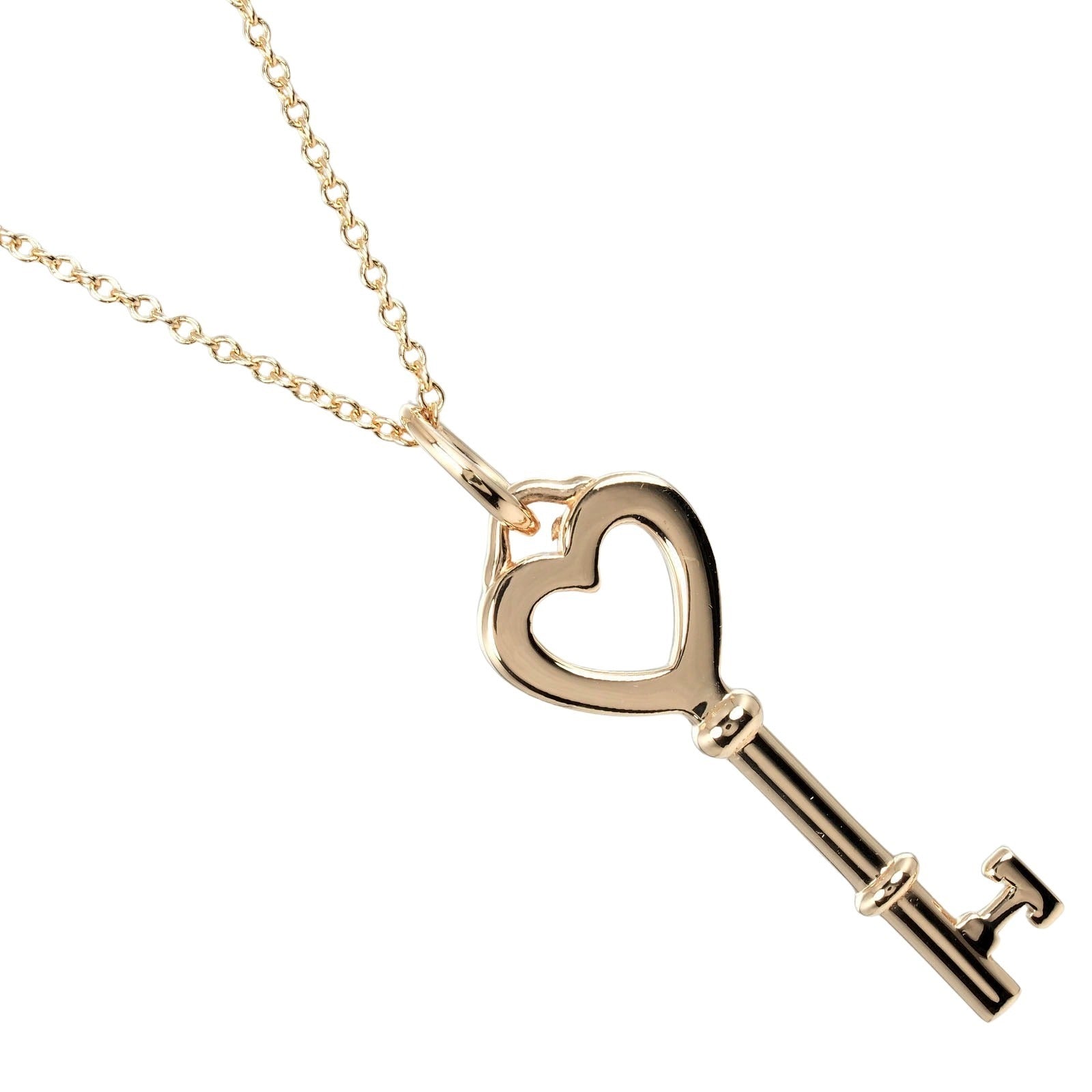 Tiffany & Co Heart Key Necklace K18 Pink Gold