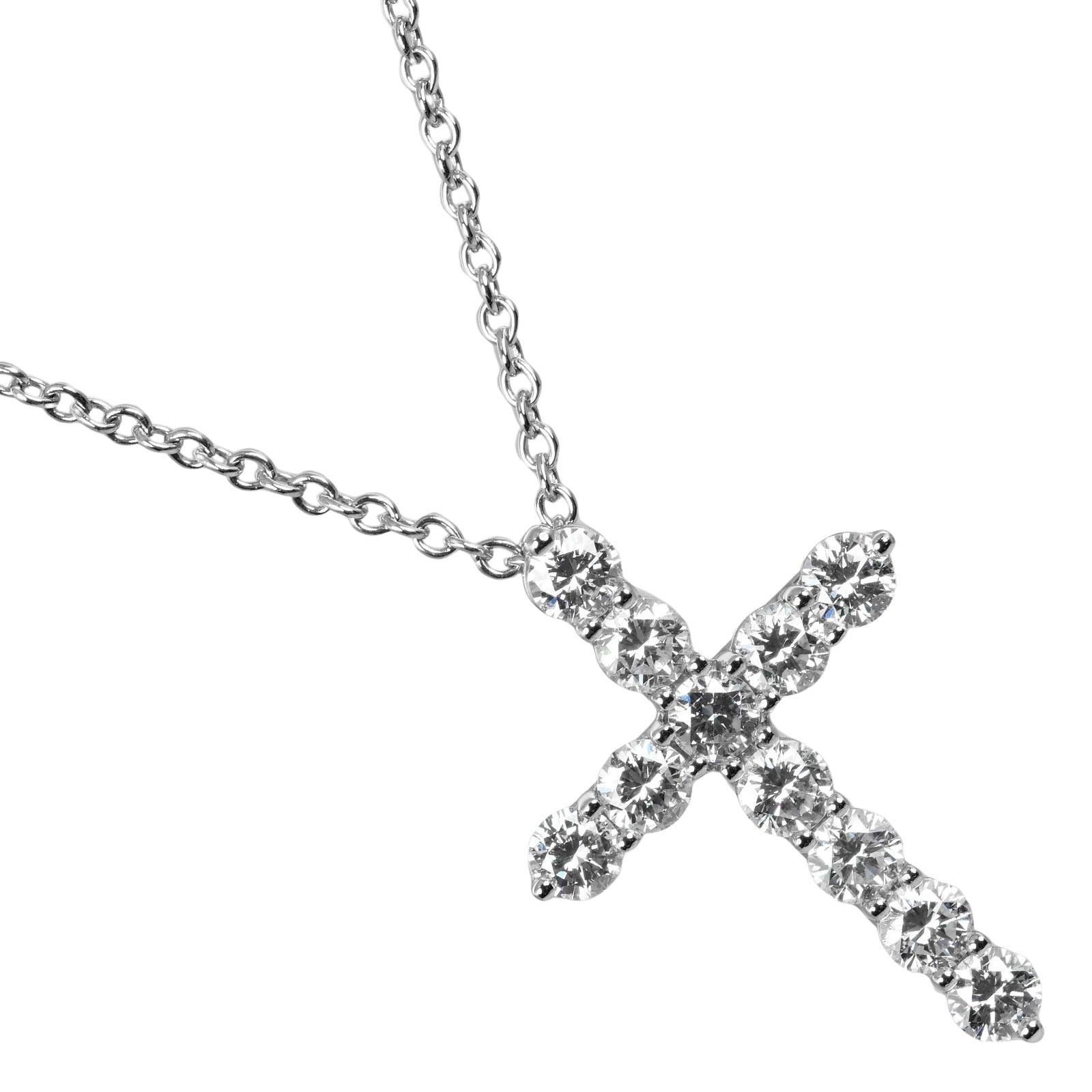 Tiffany & Co Platinum Diamond Cross Necklace