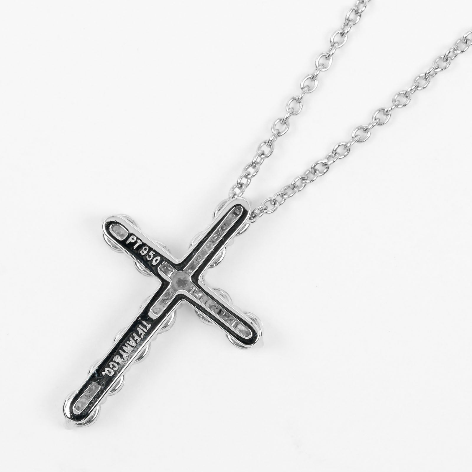 Tiffany & Co Platinum Diamond Cross Necklace