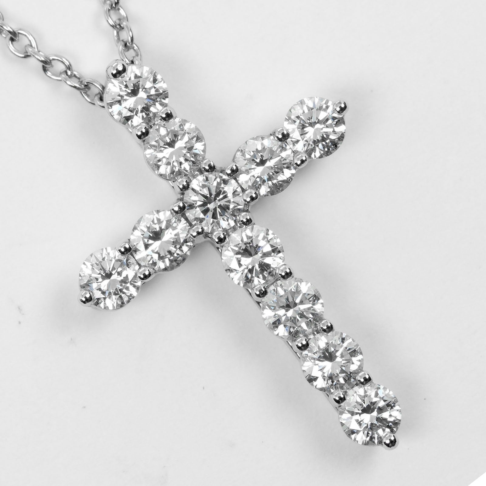 Tiffany & Co Platinum Diamond Cross Necklace