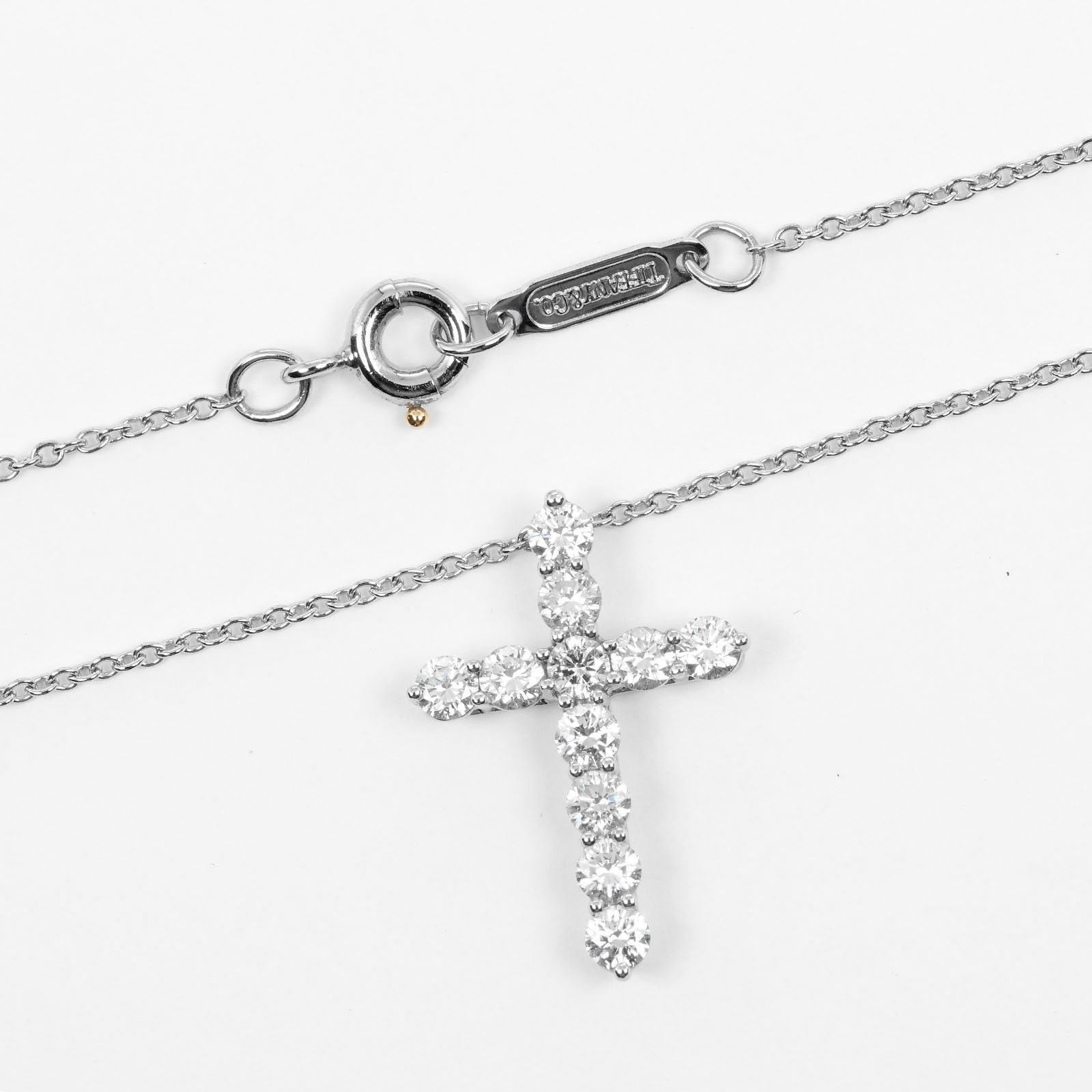 Tiffany & Co Platinum Diamond Cross Necklace