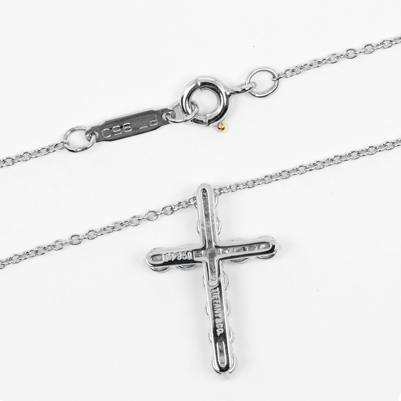 Tiffany & Co Platinum Diamond Cross Necklace