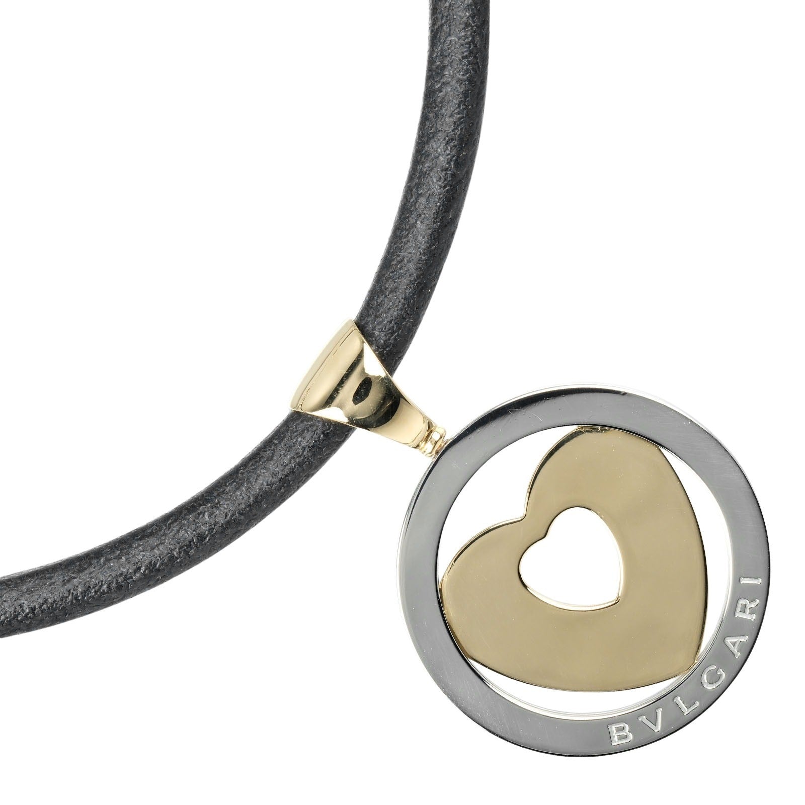 Bvlgari Tondo Heart Necklace K18YG Stainless Steel