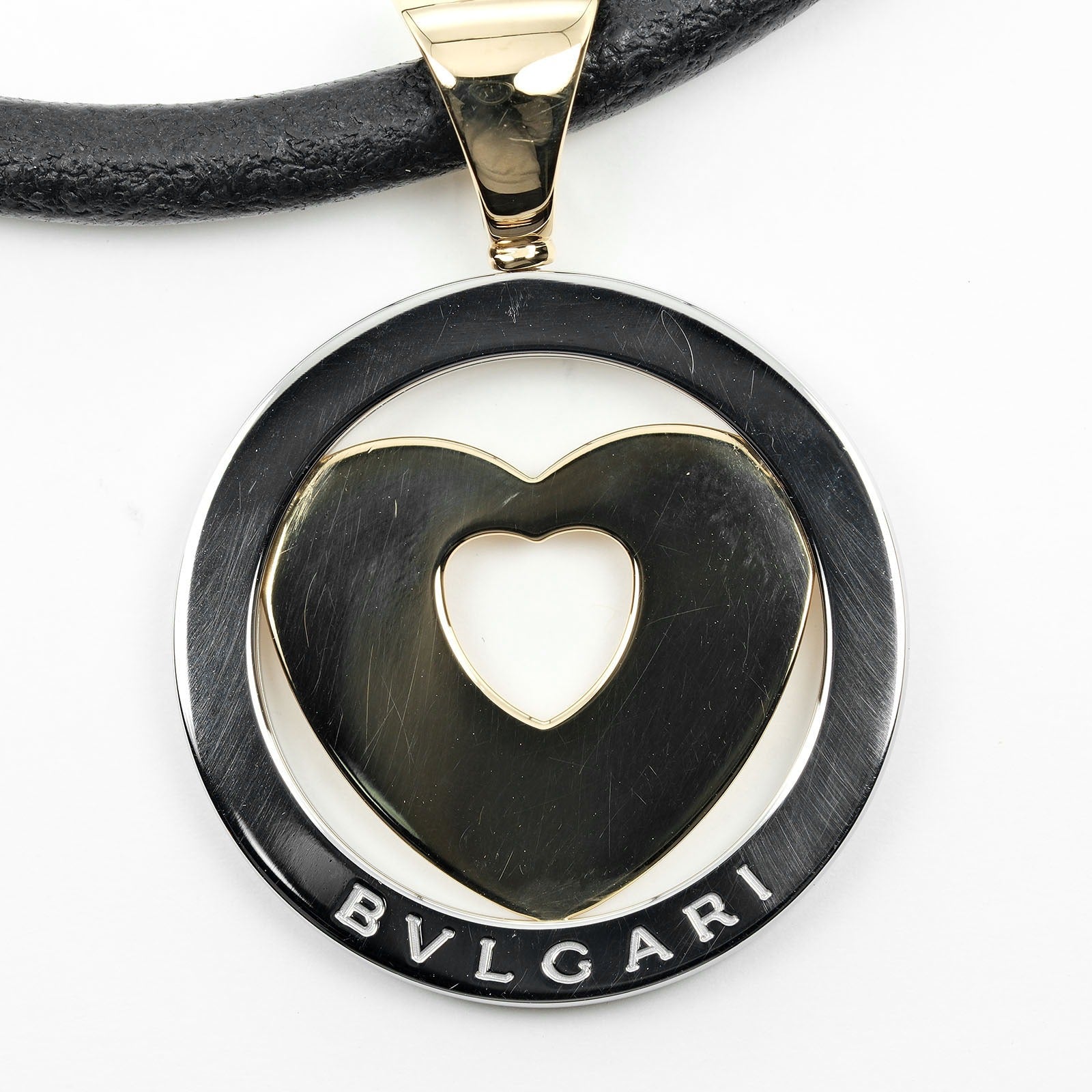 Bvlgari Tondo Heart Necklace K18YG Stainless Steel