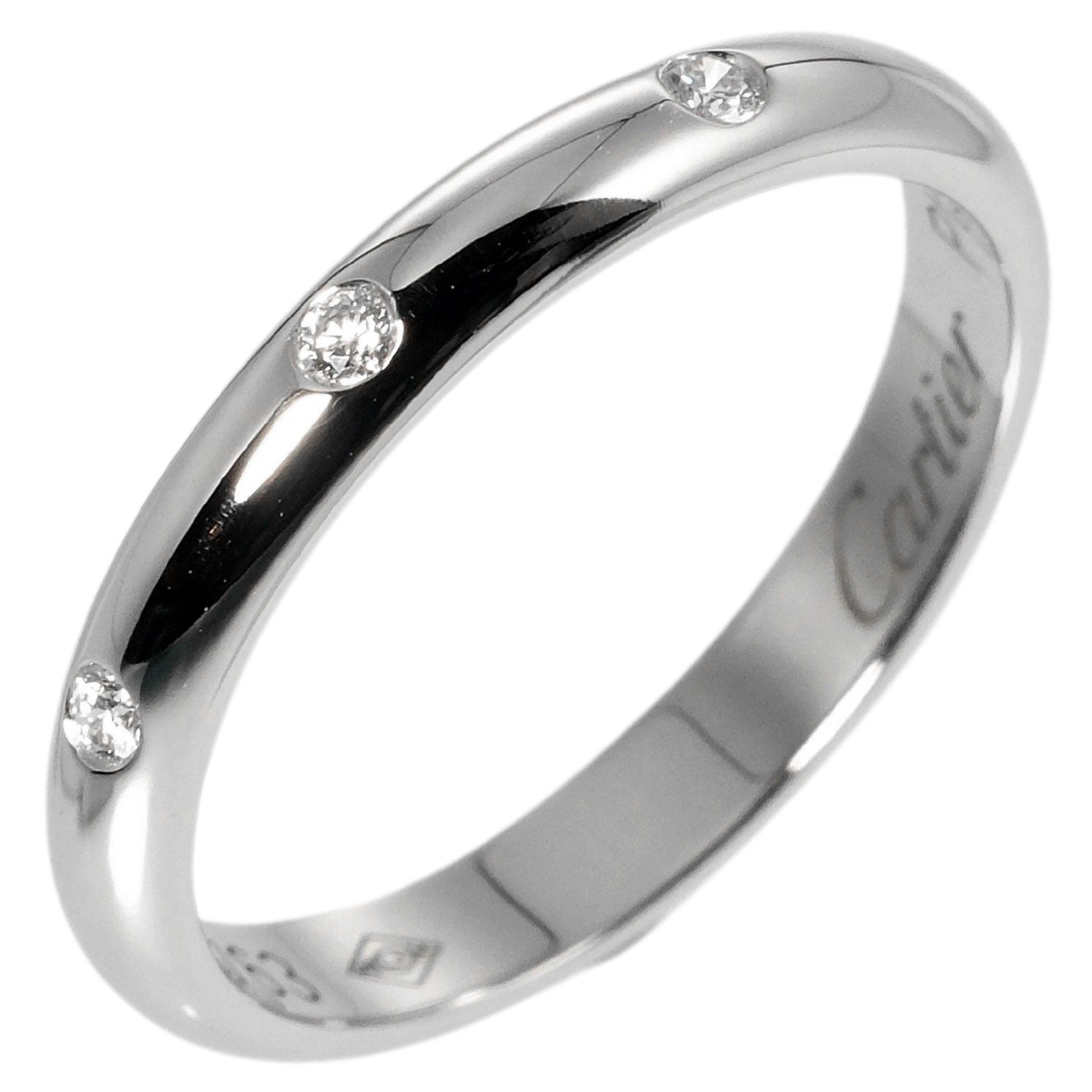 Cartier Pt950 Platinum 3P Diamond Wedding Ring