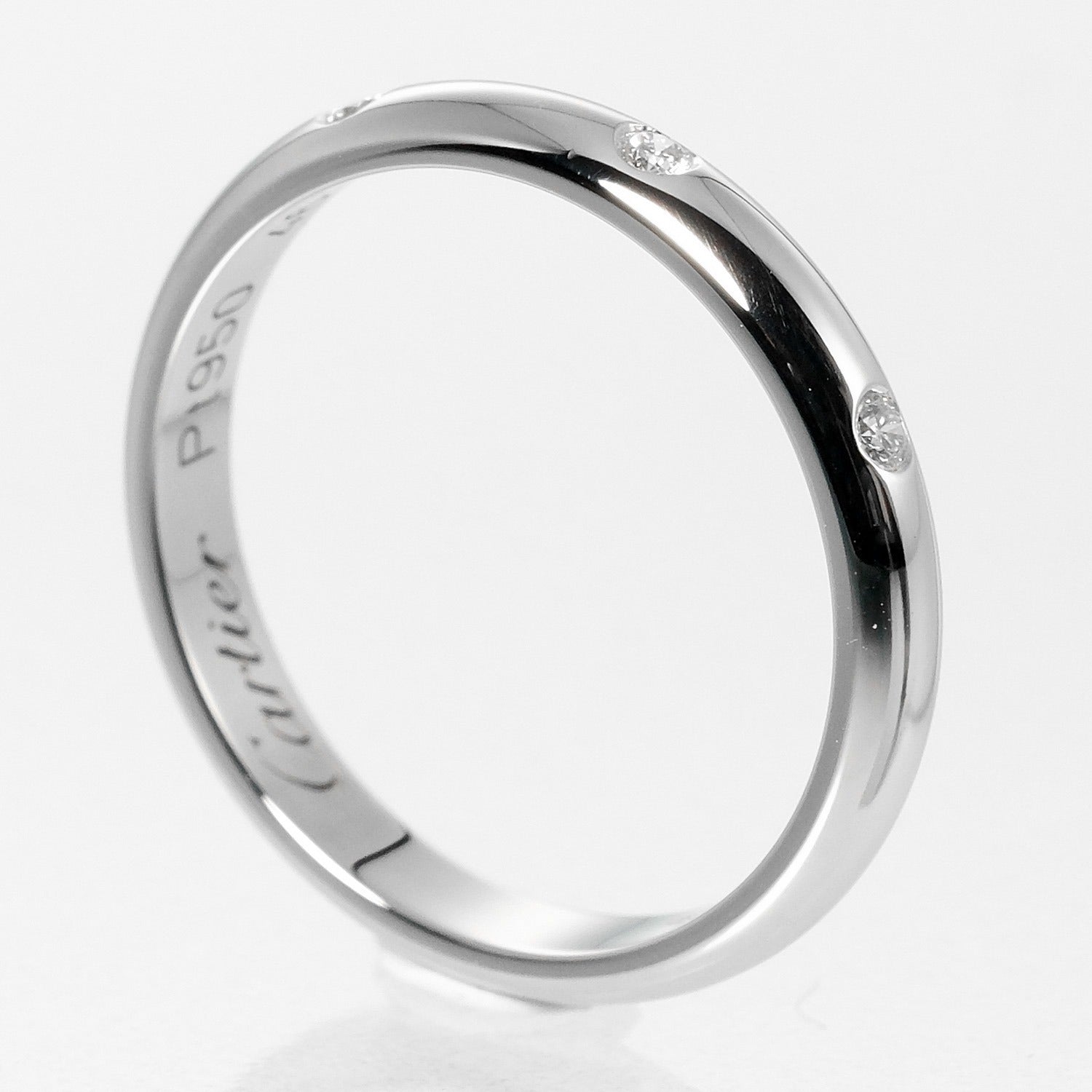 Cartier Pt950 Platinum 3P Diamond Wedding Ring