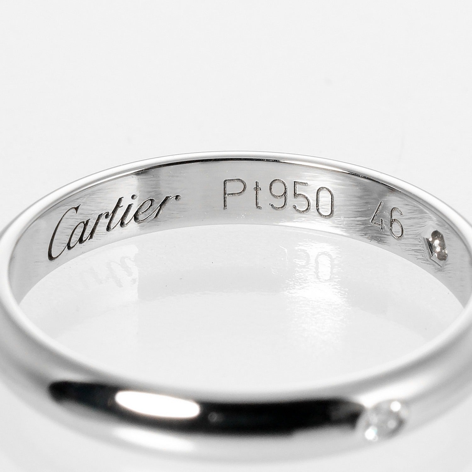 Cartier Pt950 Platinum 3P Diamond Wedding Ring