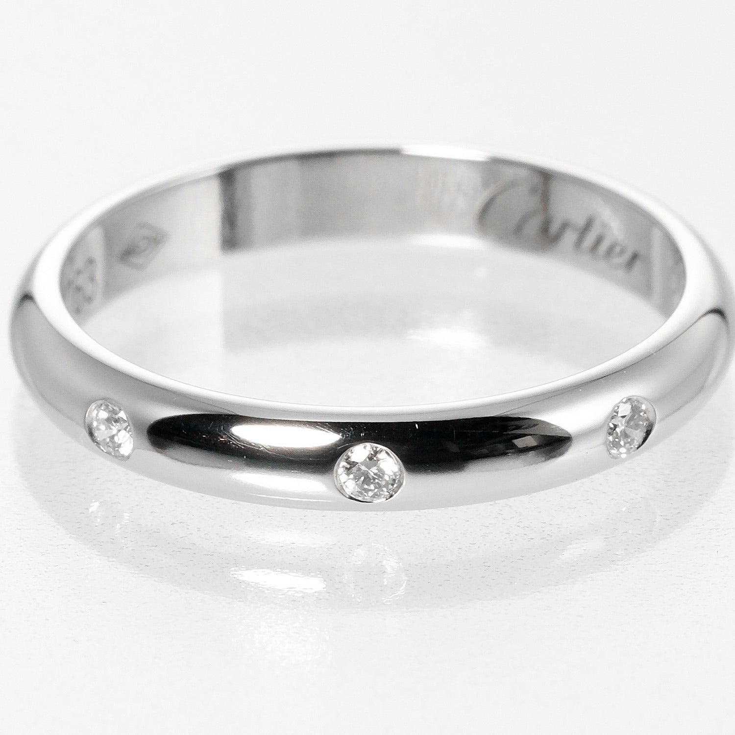 Cartier Pt950 Platinum 3P Diamond Wedding Ring