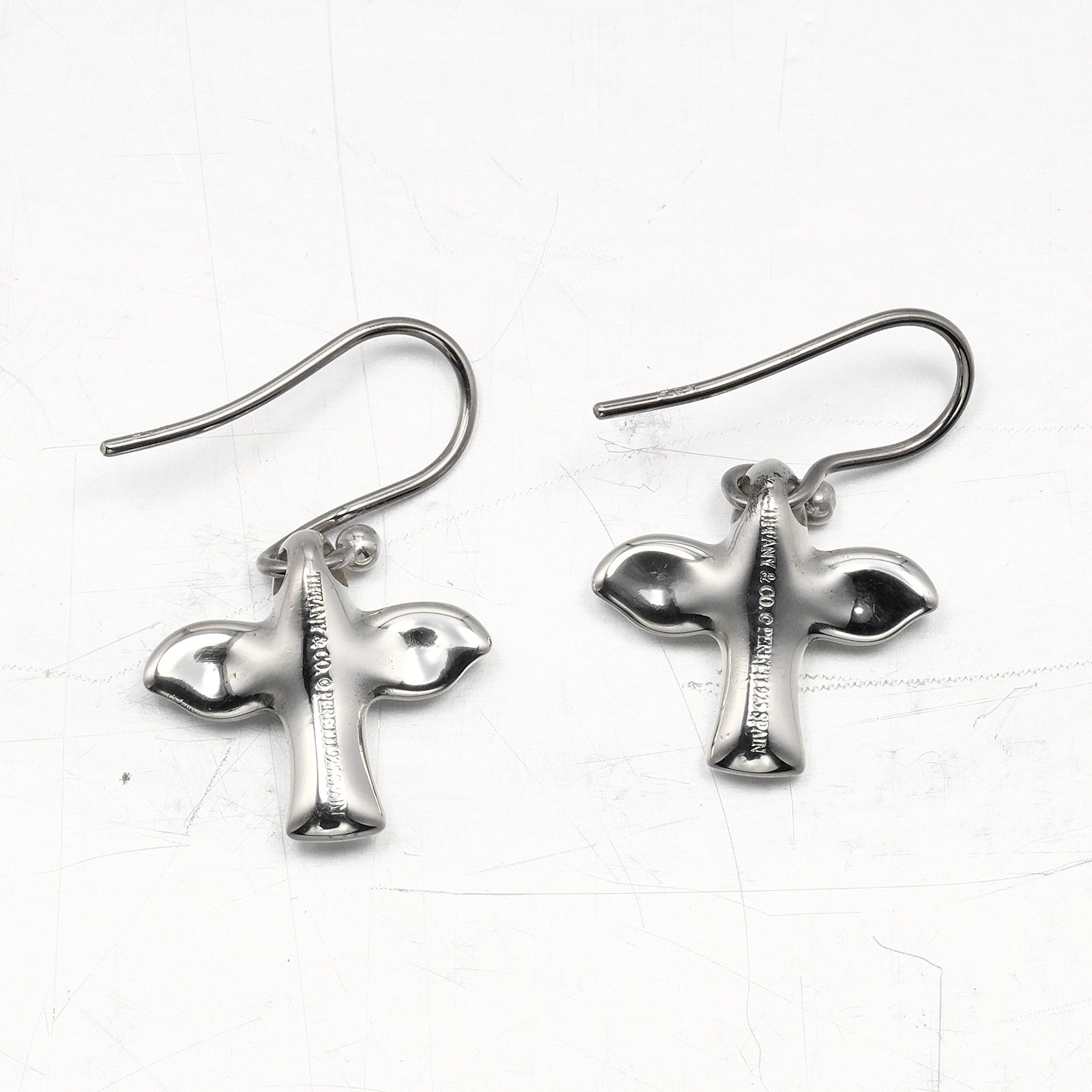 Tiffany & Co Silver Bird Cross Earrings