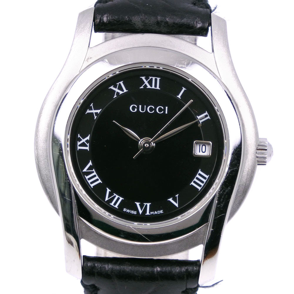 Gucci 5500L Stainless Steel Leather Quartz Watch