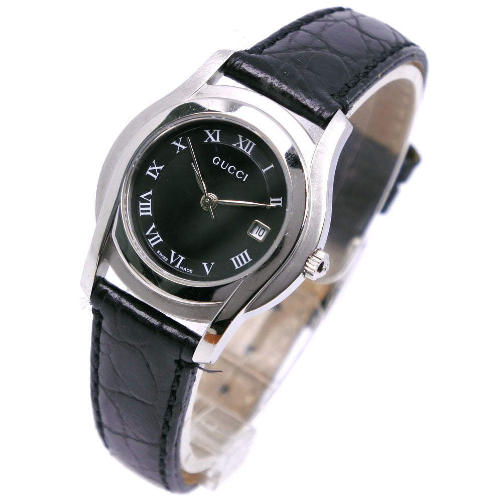 Gucci 5500L Stainless Steel Leather Quartz Watch