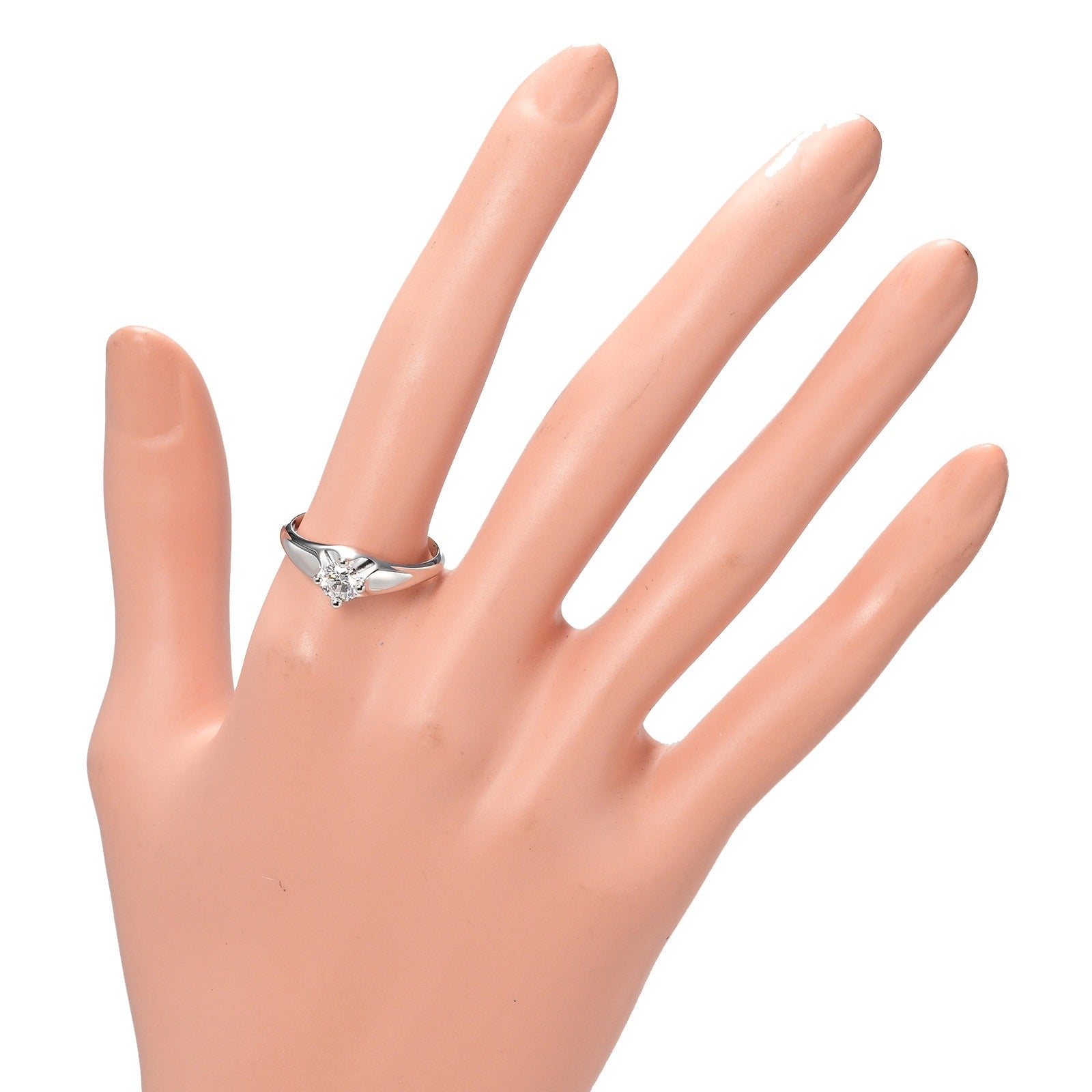 [LuxUness]  BVLGARI Corona Solitaire Ring, Size 19, Diamond 0.575ct/VS1/E/1EX in Platinum Pt950 Metal Ring 0.575ct/VS1/E/1EX in Excellent condition