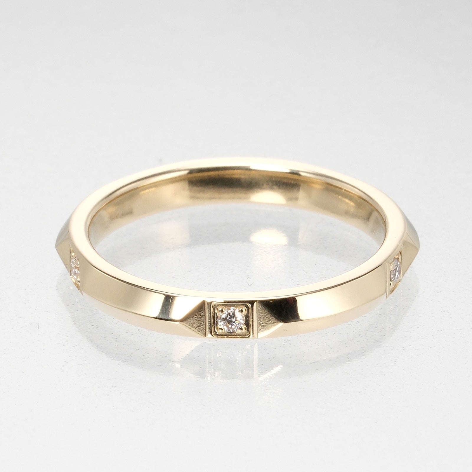 Tiffany True Band 2.5mm Ring K18 Yellow Gold Diamond