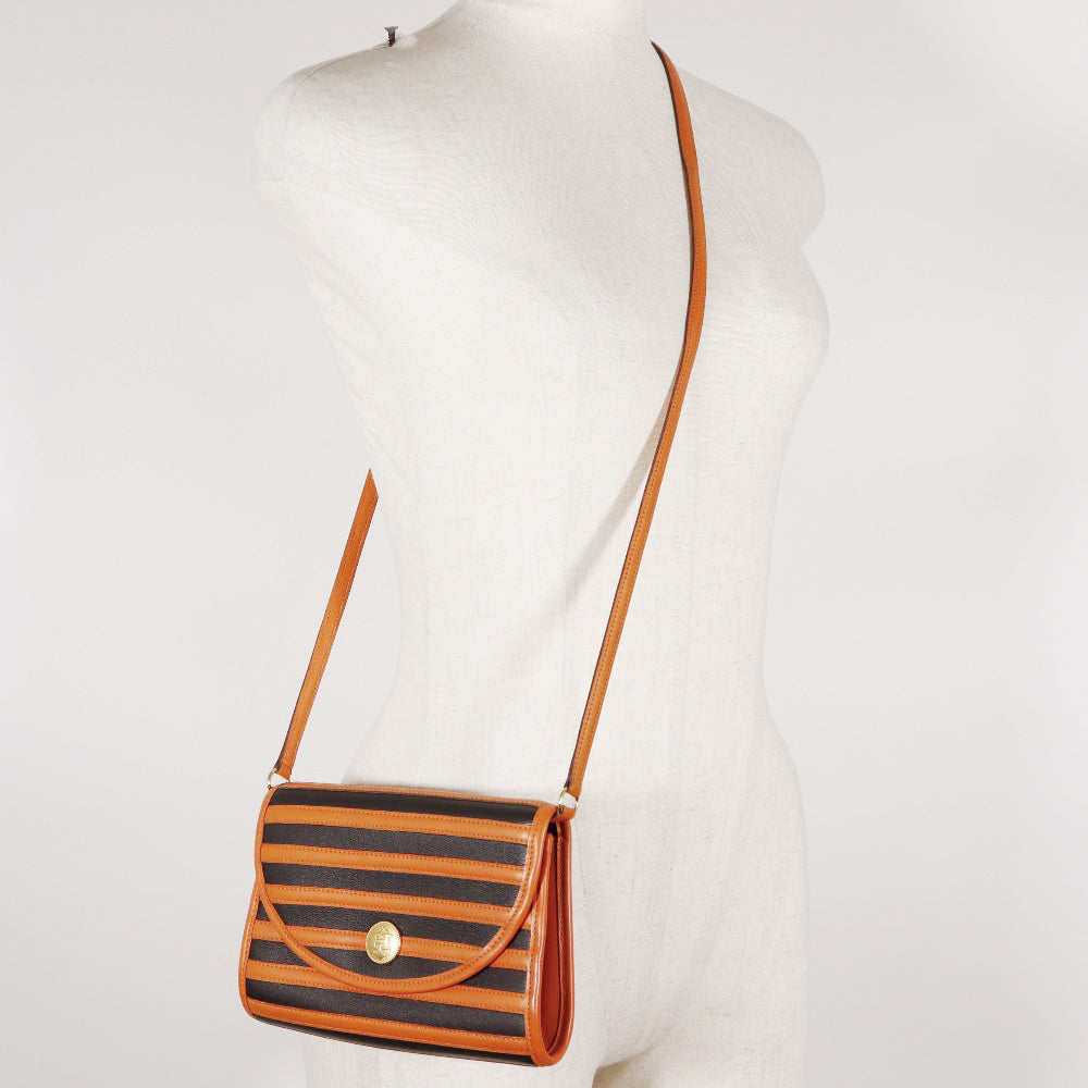 Hermes Leather Shoulder Bag Orange/Black