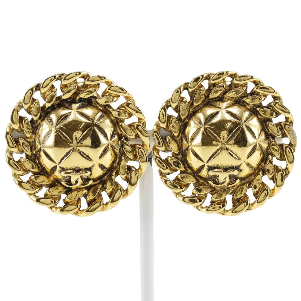 Chanel Coco Mark Gold Plated Earrings