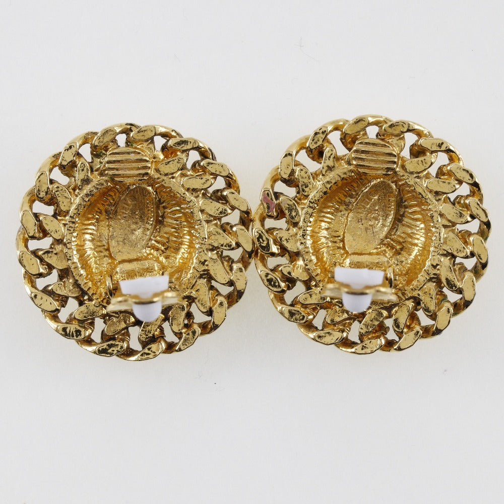 Chanel Coco Mark Gold Plated Earrings