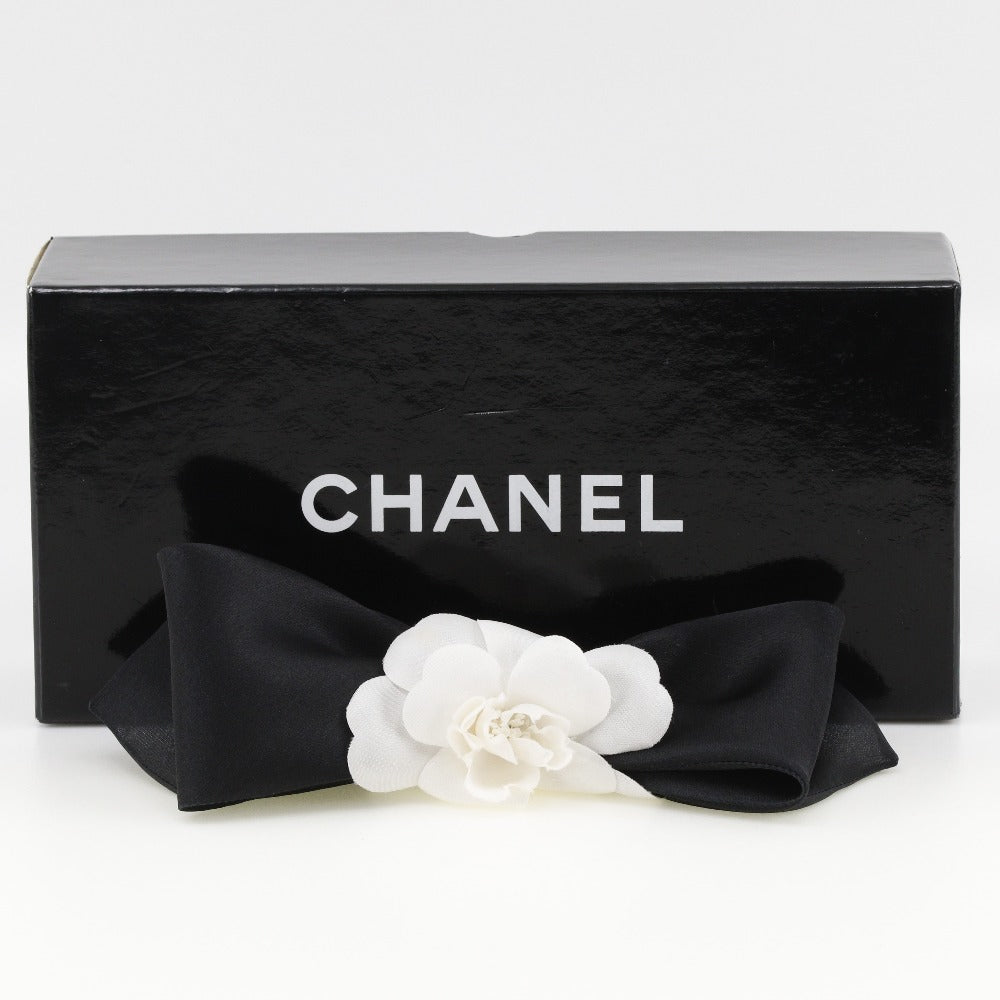 Chanel Camellia Ribbon Barrette Satin Textile