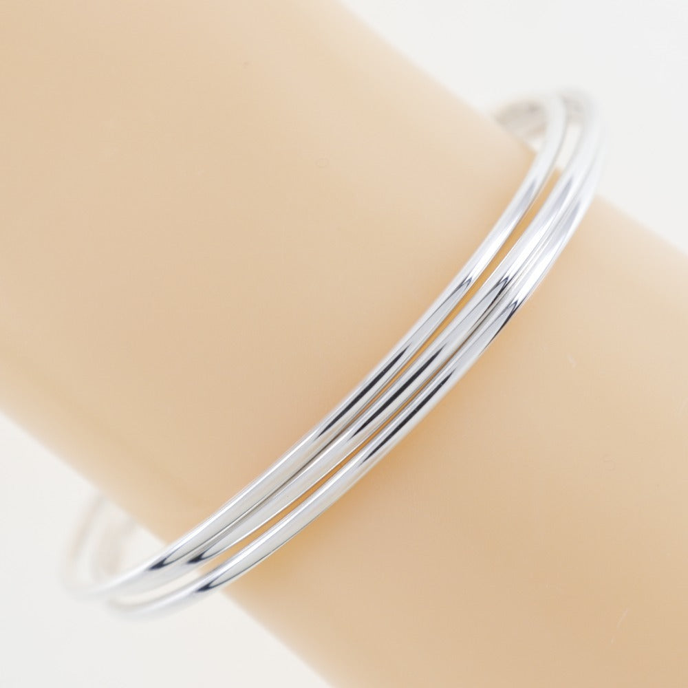 Tiffany Double Heart Silver Bangle