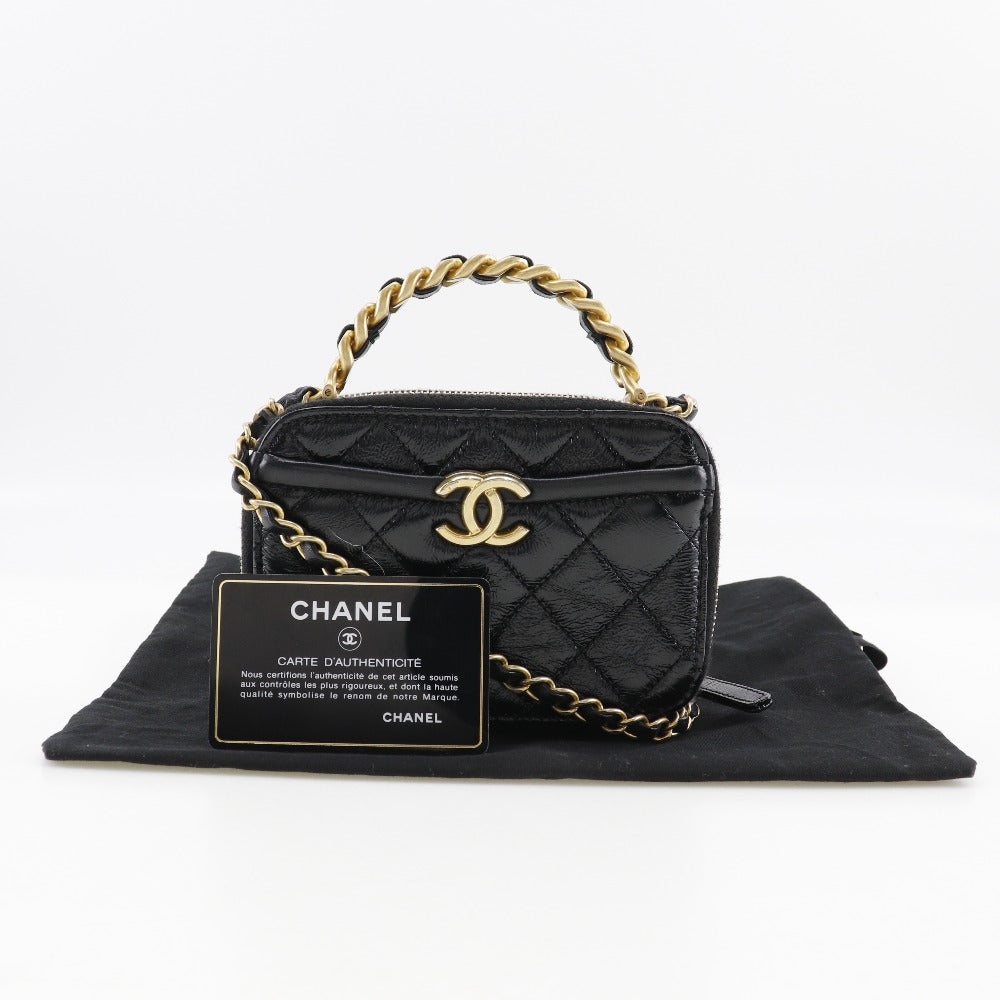 Chanel Lambskin Mini Handbag 2WAY Black