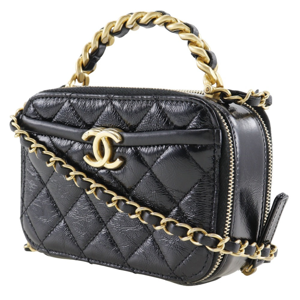 Chanel Lambskin Mini Handbag 2WAY Black