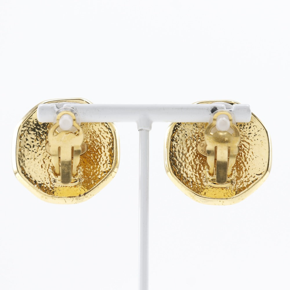 Chanel Coco Mark Earrings Gold Plated Vintage