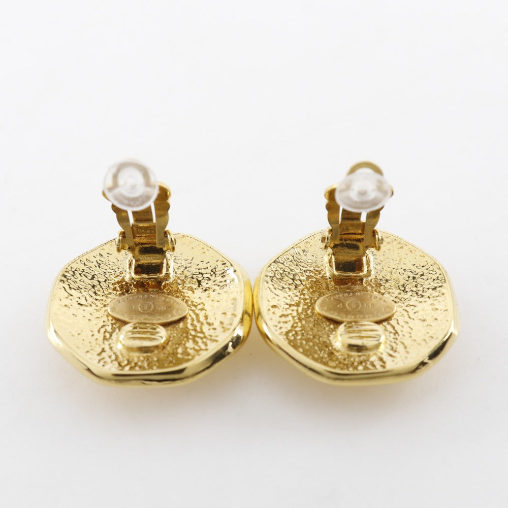 Chanel Coco Mark Earrings Gold Plated Vintage